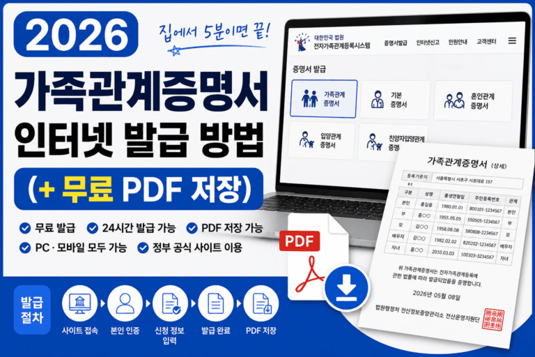 가족관계증명서 인터넷 발급 방법