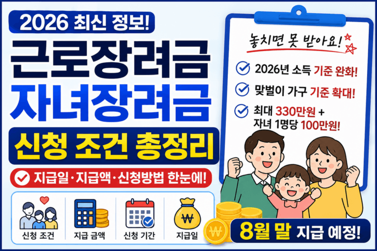 근로장려금, 자녀장려금 신청 조건