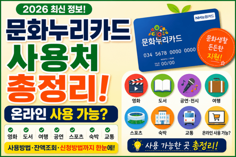 문화누리카드 사용처