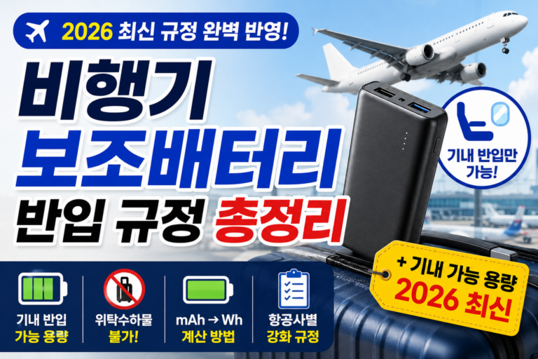비행기 보조배터리 반입 규정