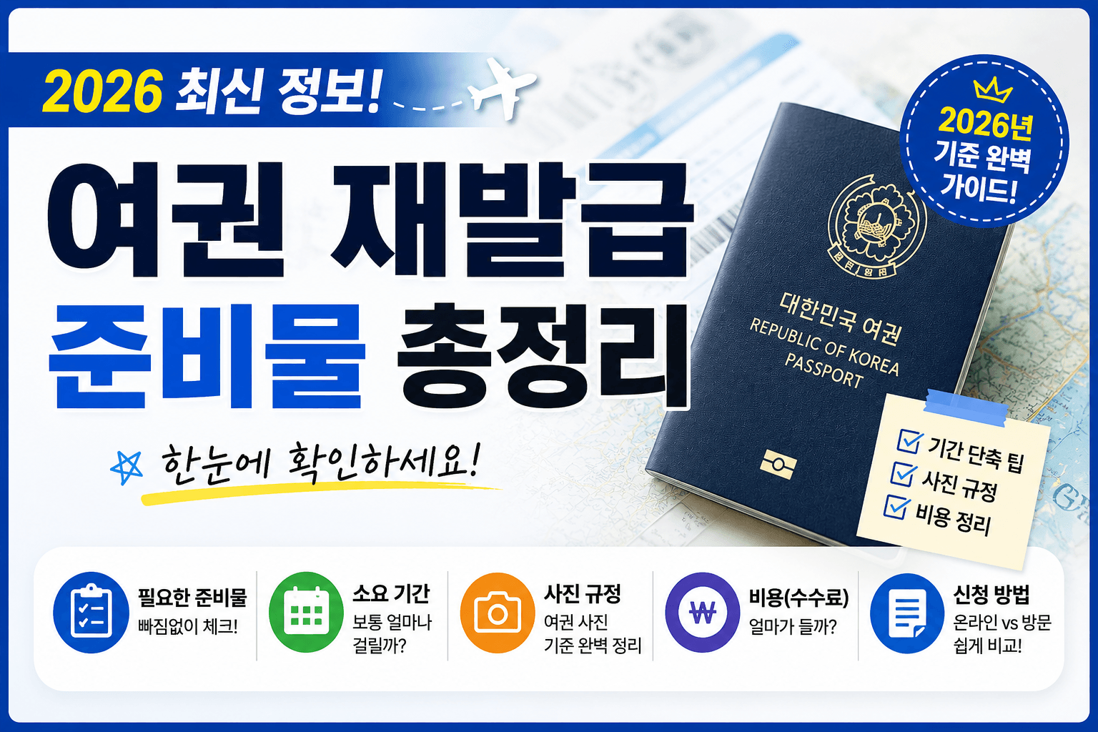 여권 재발급 준비물 총정리 | 기간, 비용, 사진 규정까지 한 번에 정리