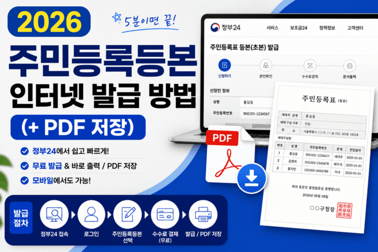 주민등록등본 인터넷 발급 방법